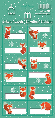 Vánoční etikety - lišky