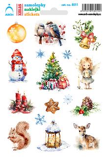 Vánoční samolepky - zlatá baňka