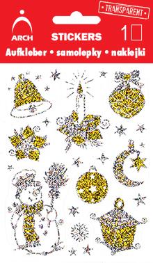 Vánoční holografické samolepky - zvoneček