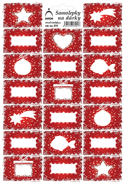 Etikety vánoční obrázky - červené