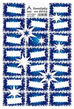 Etikety na dárky hvězdy - modré