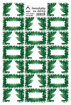 Etikety na dárky stromky - zelené