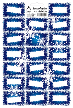 Etikety na dárky vločky - modré