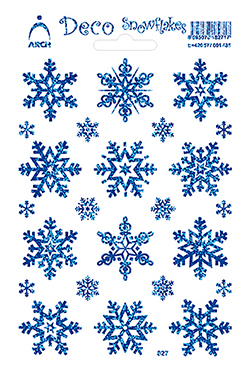 Modré velké dekorační vločky