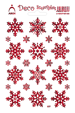 Červené velké dekorační vločky