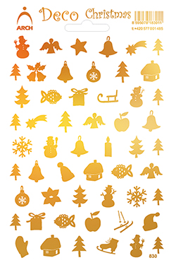 Zlaté hladké dekorační vánoční obrázky