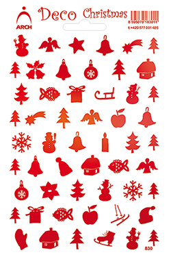 Červené hladké dekorační vánoční obrázky