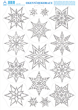 Hvězdičky 1 - tisk stříbrnými glitry