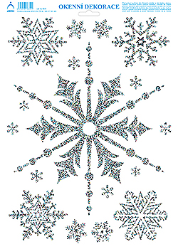 Velká vločka - tisk stříbrnými glitry