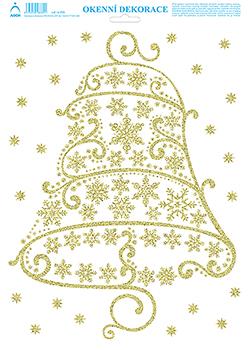 Vánoční zvon - tisk zlatými glitry
