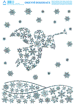 Andílek - tisk stříbrnými glitry