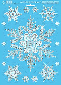 Vánoční vločka velká - se stříbrnými glitry